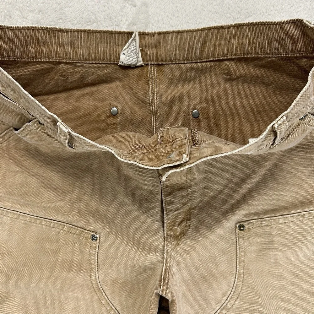 Vintage Carhartt Double Knee Carpenter Work Shorts B80 Brown 36 Made In USA